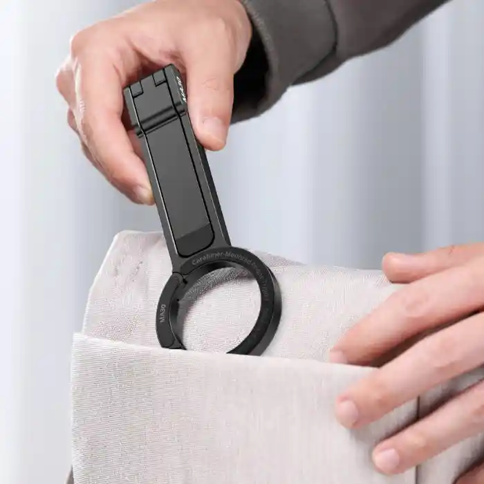 ULANZI MA30 Magnetic Phone Tripod Stand for iPhone Aluminium Maglock Smartphone Mini Tripod Pocket Cell Phone Stand Dual-Sided Magnet Quick Mount Compatible with iPhone 16 15 14 13 12 Magsafe